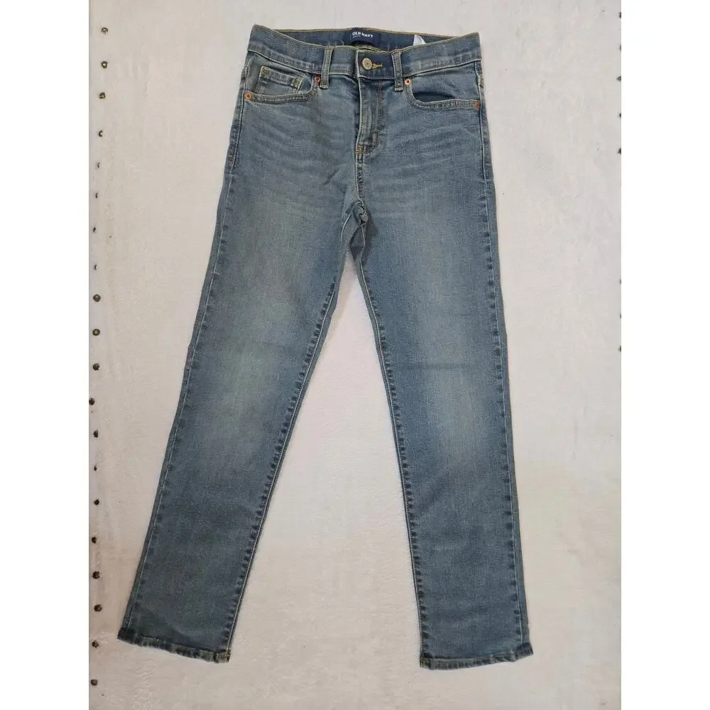 Old Navy Karate Jeans Boys 12 Blue Stretch Denim Adjustable Waist NWOT